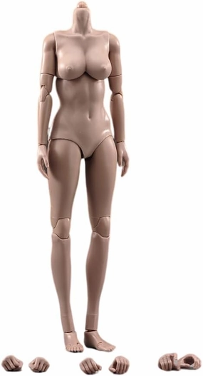 1/6 Scale Female Figure Body, 12inch Suntan Skin Large Bust Half-Seamless Flexible Joint Action Figure Body Collection