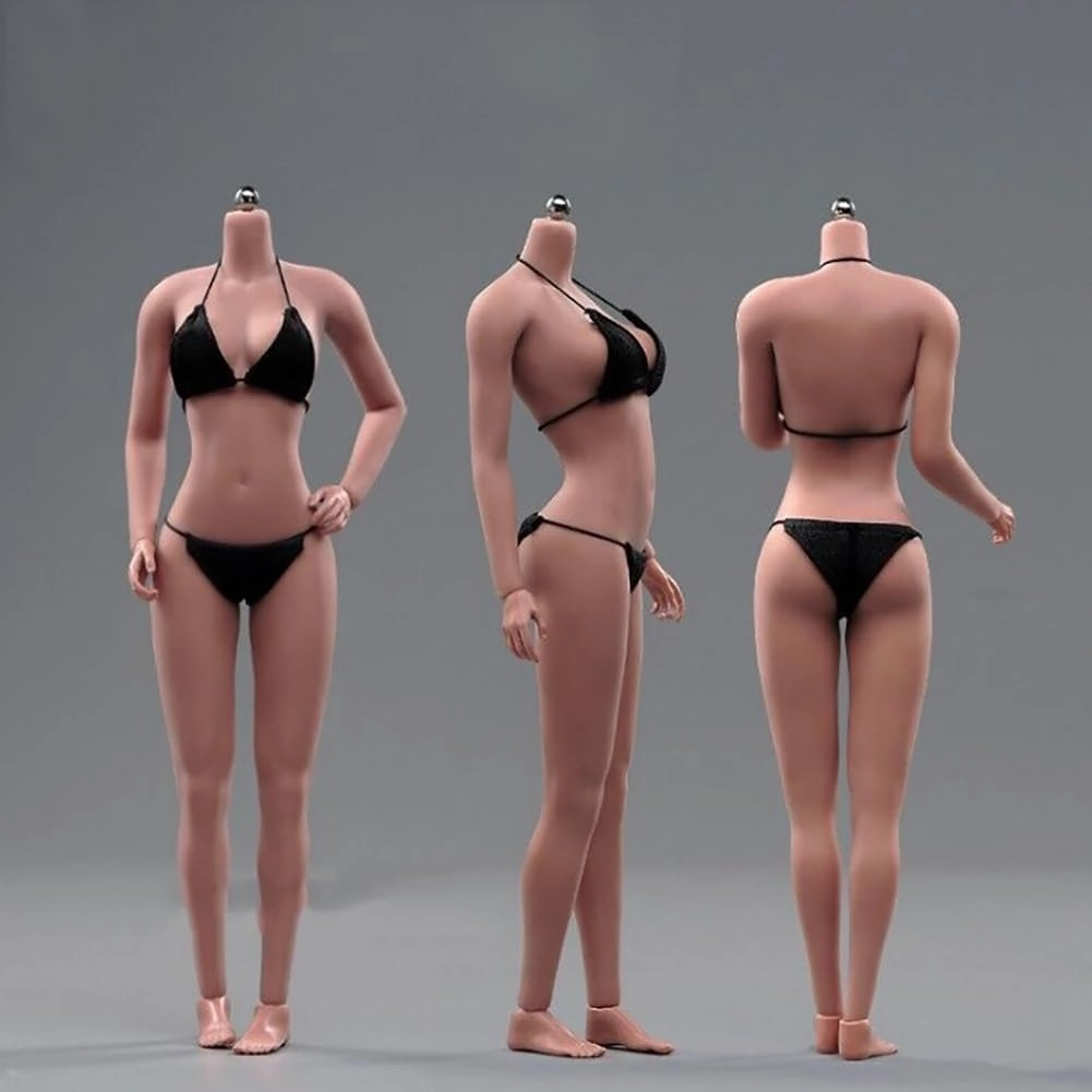 1/6 Scale Super Flexible Female Body 12inch Copper Suntan Skin Large Breast Seamless Miniature Action Figure Body Doll Collection Without Head Sculpt