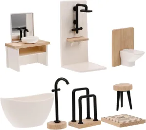 1Set Scale Dollhouses Includes Shower Model Bathtub and Toilet for Imaginative Play and Fine Motor Skills Development