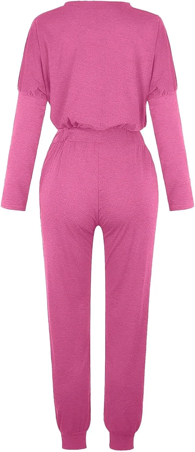 2025 Summer Sports 2 Piece Set,Lounge Sets Lightweight Crewneck Pullover Tops & Long Pants Tracksuit