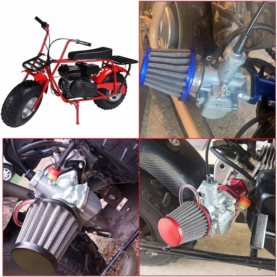 212CC VM22 Carburetor 26mm Carb for 196cc CT200U BT200X KT196 CT200U-EX Massimo Baja Warrior MB200 6.5hp GX160 GX200 for Lifan YX Zongshen Apollo Atomic Pit Dirt Bike BBR CRF70 DHZ KLX SSR Red