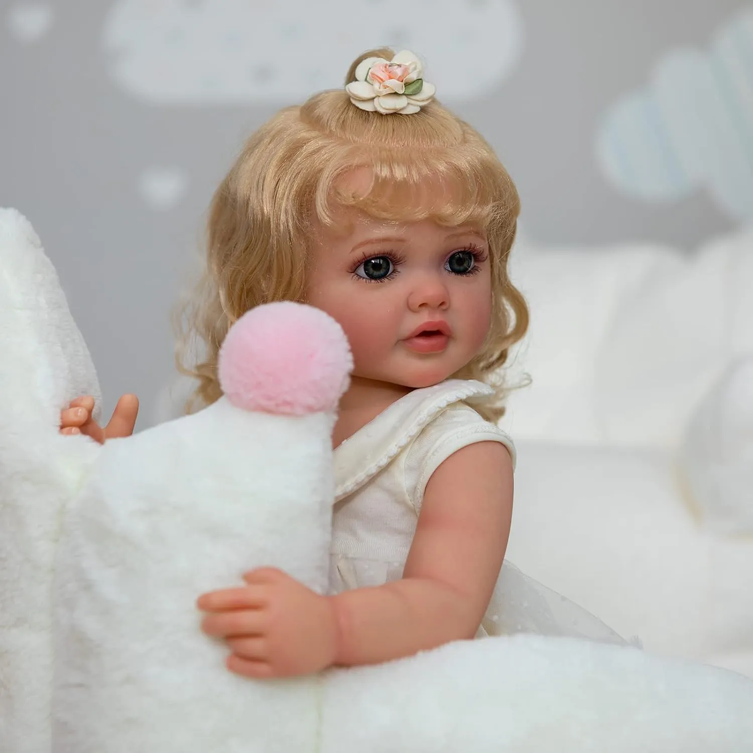 22 Inch Reborn Baby Dolls Full Body Silicone Vinyl That Look Real Alive Doll Lifelike Babies Handmade Anatomically Correct Doll Princess Toddler Children Gifts for Girls Age 3 
