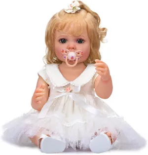 22 Inch Reborn Baby Dolls Full Body Silicone Vinyl That Look Real Alive Doll Lifelike Babies Handmade Anatomically Correct Doll Princess Toddler Children Gifts for Girls Age 3 