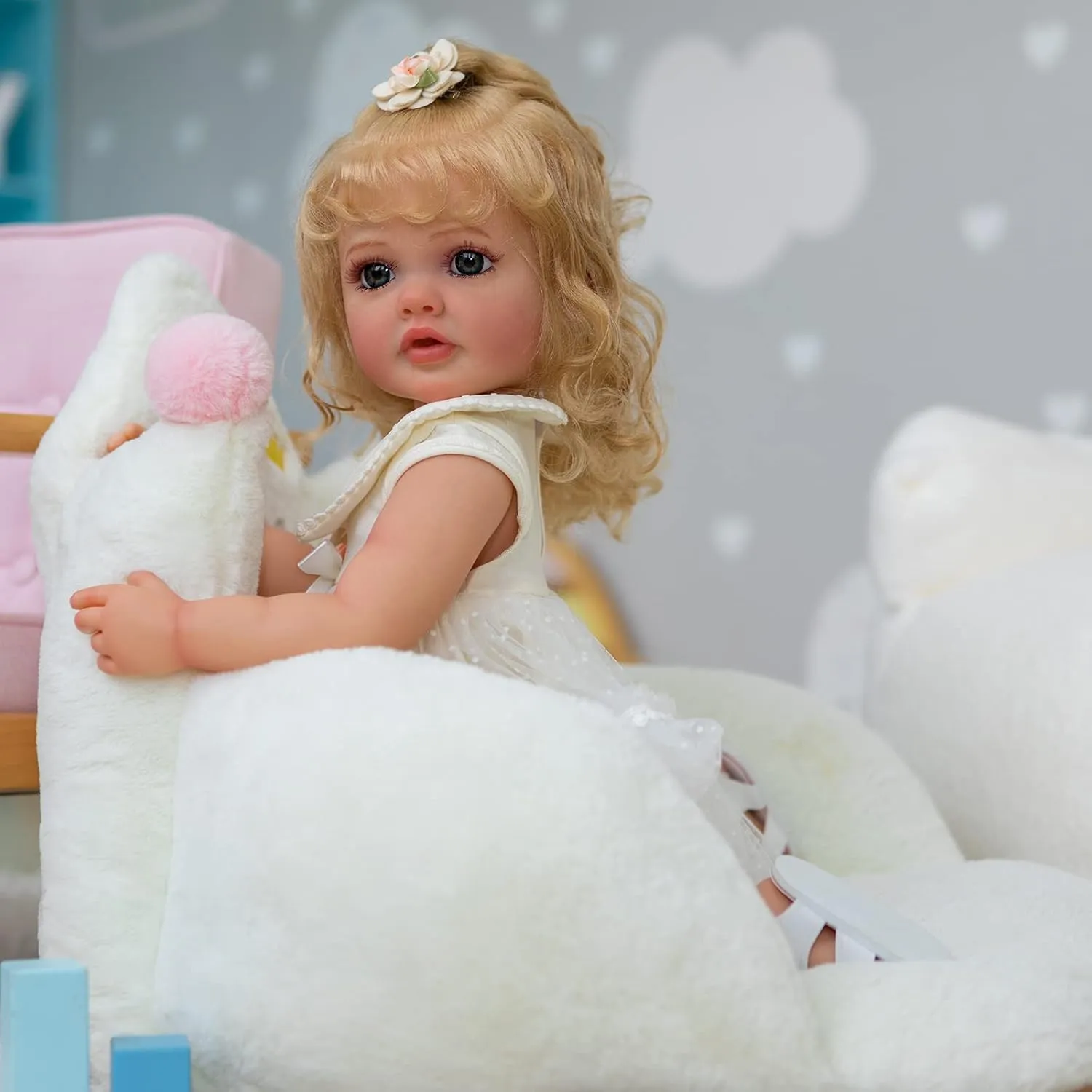 22 Inch Reborn Baby Dolls Full Body Silicone Vinyl That Look Real Alive Doll Lifelike Babies Handmade Anatomically Correct Doll Princess Toddler Children Gifts for Girls Age 3 