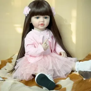 22 Inches Realistic Baby Reborn Dolls Silicone Full Body Girl Reborn Toddler Washable Baby Dolls That Look