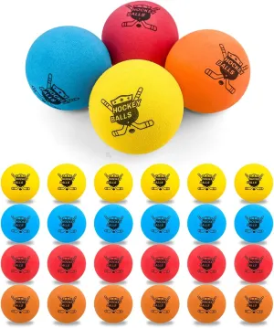 24-Pack Mini Hockey Foam Balls for Indoor Floor & Knee, Soft Street Hockey Balls Party Favors, Toys & Gifts for Boys 8-12