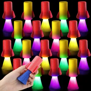24 PCS Light Up Jumping Spring Rocket Launchers with Flashing LED's, LED Light Up Party Favors