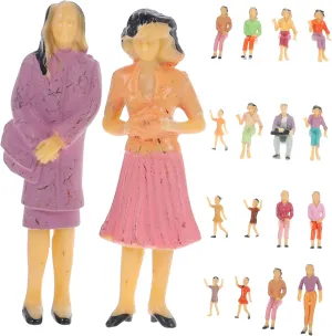 26pcs Miniature People Figures Mixed Style Landscape Figurines for Dollhouse Decor Material for Story Props and Tabletop Decoration