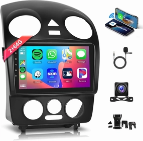 2 64G Android Car Radio Stereo for VW Volkswagen Beetle 2004-2010 with Wireless Carplay Android Auto, 9’’ Touch Screen with Bluetooth GPS Navigation WiFi Mirror Link FM/RDS EQ AHD Backup Camera SWC