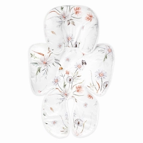 2 in 1 Infant Car Seat Insert, Car Seat Head Support Baby Girls Boys, Soft Newborn Carseat Insert Cushion, Perfect for Carseats, Strollers, Swings (White Flower)