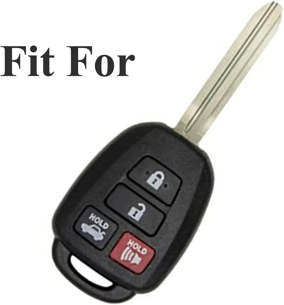 2Pcs Coolbestda 4buttons Key Fob Cover Skin Remote Case Keyless Entry Jacket Bag for 2016 2017 2018 2019 Toyota Corolla SE Camry SE LE Highlander RAV4 Avalon Venza Sequoia HYQ12BDM