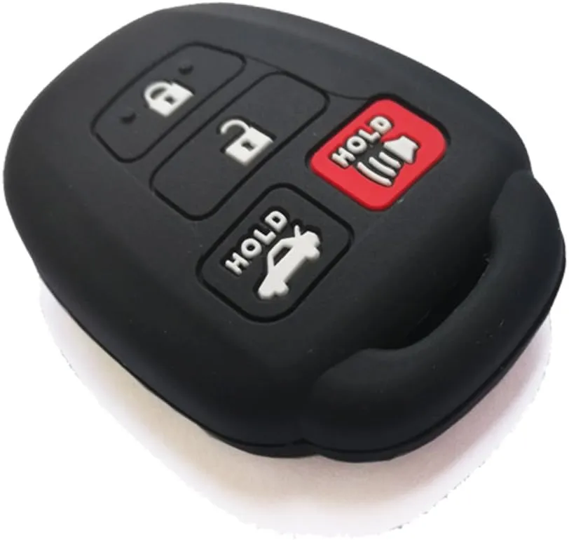 2Pcs Coolbestda 4buttons Key Fob Cover Skin Remote Case Keyless Entry Jacket Bag for 2016 2017 2018 2019 Toyota Corolla SE Camry SE LE Highlander RAV4 Avalon Venza Sequoia HYQ12BDM