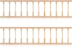 2PCS Dollhouse Railing,Dollhouse Stair Railing 1:12 Scale Miniature Furniture Props for Fairy Handrail Models DIY Toys - 11.99x2.95 Inch
