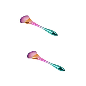 2pcs Highlighters Makeup Stiling Brush Makeup Purple Electroplate Cosmetics Brush Set