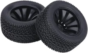 2Pcs/Set Compatible Rubber Tires and Plastic Hubs Wheel Compatible with 1:12 RC Car Racing Models
