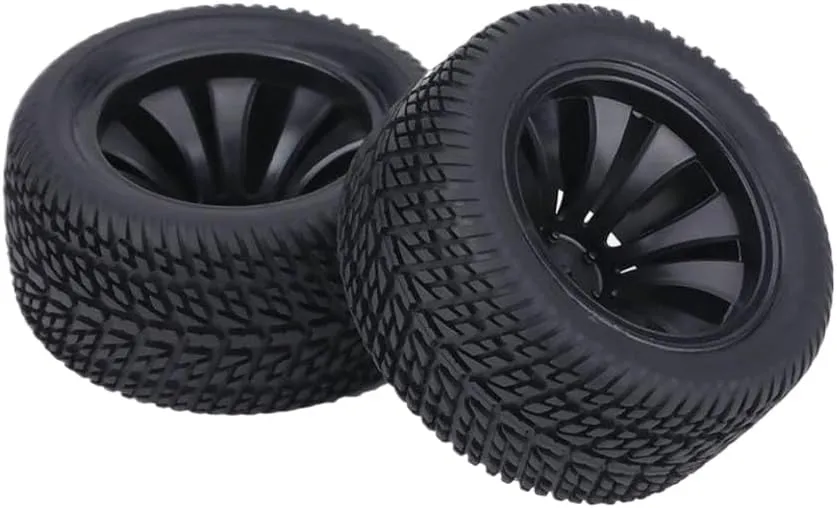2Pcs/Set Compatible Rubber Tires and Plastic Hubs Wheel Compatible with 1:12 RC Car Racing Models