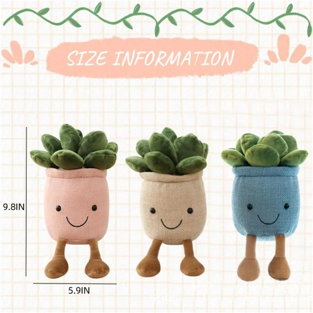 3 Pcs Soft Succulents Plush Toy Soft Plant Plush Pillow Simulation Succulents Throw Pillow Gift for Kids (Succulents)