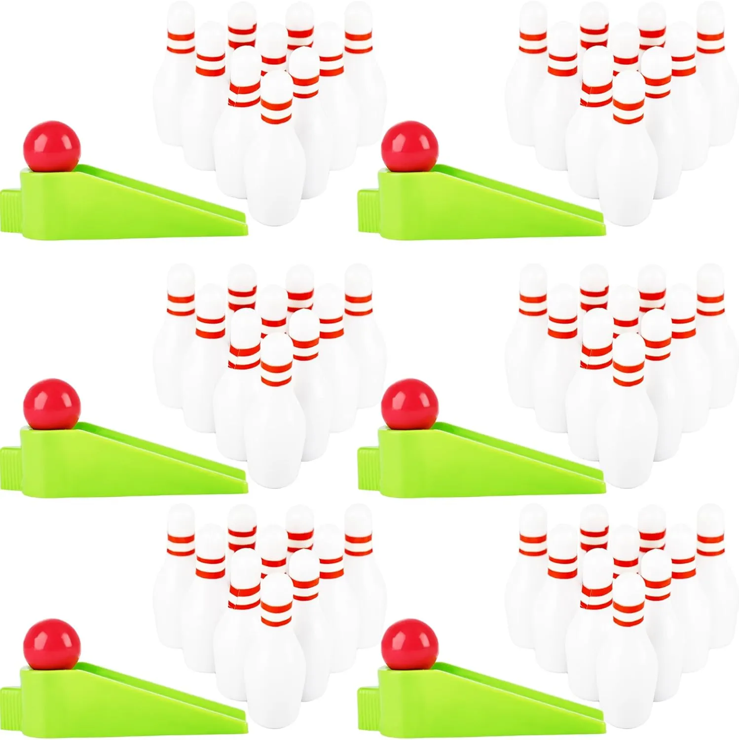 30 Sets Mini Bowling Game Miniature Bowl Pins Ramp Bowl Ball Tabletop Bowling Sets Bowling Party Favors Include 300 Mini Bowl Pins 30 Bowling Ball 30 Ramp Bow for Boys Girls Bowler Birthday Supplies
