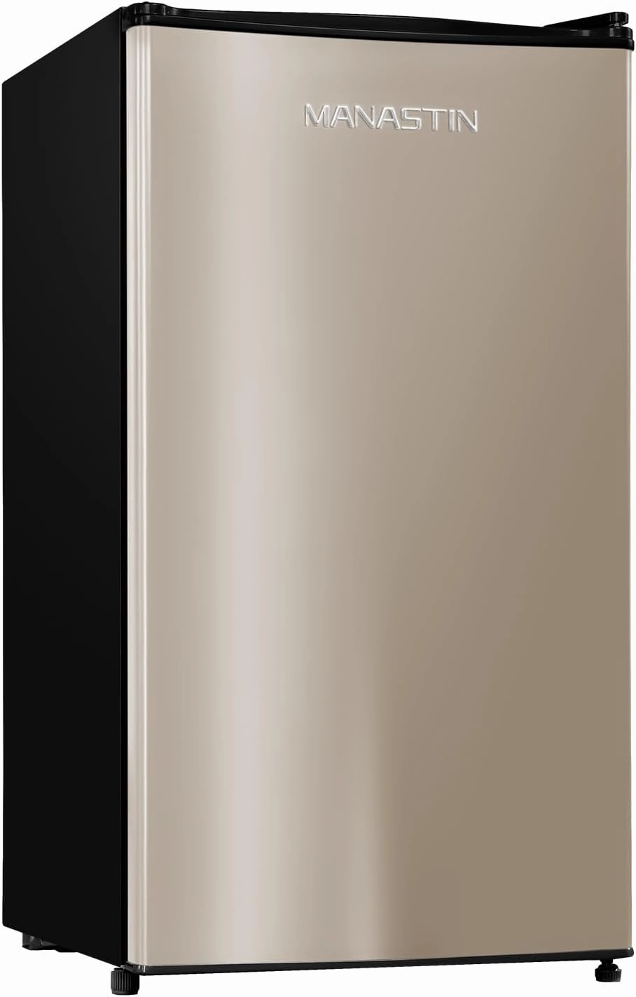 3.2 Cu.Ft Mini Fridge with Freezer, Single Door Mini Fridge, Adjustable Thermostat, Energy Saving Mini Refrigerator for Bedroom, Office, Dorm (Champagne, 3.2 Cu.ft)