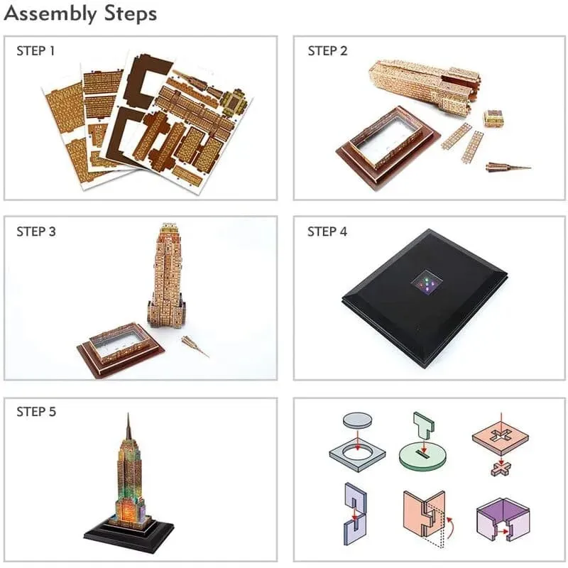 3D Puzzles | Empire State Building with LED Lights