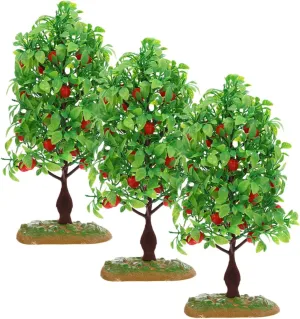 3pcs Miniature Fake Fruit Trees Artificial Garden Decor for DIY Sand Table Crafts for Dollhouse Building Models and Fairy Garden Scenery