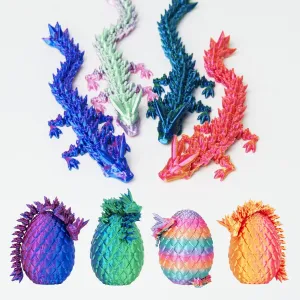 4 Pcs 3D Printed Dragon, Mystery Crystal Dragon Egg,3D Dragon Egg Gift for Kids (Dragon Egg)