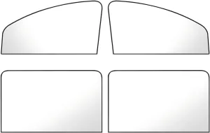 4 PCS Side Window Windshield Sunshield, Full Shade Front Rear Glass Privacy Protection Sunshield, Non-destructive Adsorption Mounting Heat Reduction Accessory, for Most Cars, SUVs (Black & Silver)