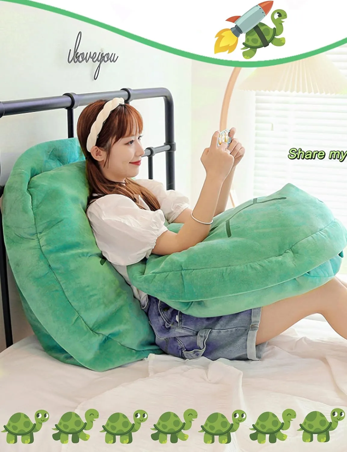 40 Inch Wearable Turtle Shell Pillows Tortoise Shell Plush Turtle Stuffed Animal Dress Up Cushion Costume for Adlut