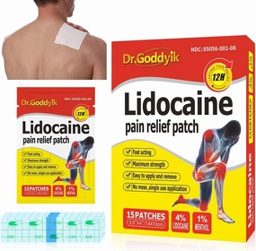 4% Lidocaine Patches Pain Relief Patches Maximum Strength, Back Pain Relief Patch for for Knee Joint Neck Shoulder Muscle Relief Pain Patches(15 Count)