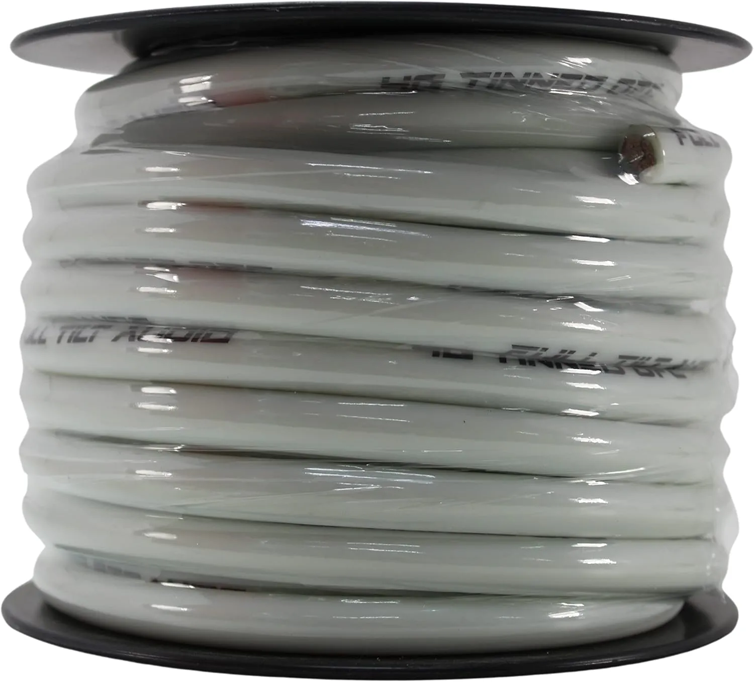4GA Tinned Oxygen Free Copper Power/Ground Wire White Lot (20 Foot Coil)