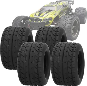 4pcs 115mm Wheel Rim Tires , Rubber Plastic Black Truck Tires , RC Car Tires , Wheels Replacement for ZD Racing 1/10 RC Car Model