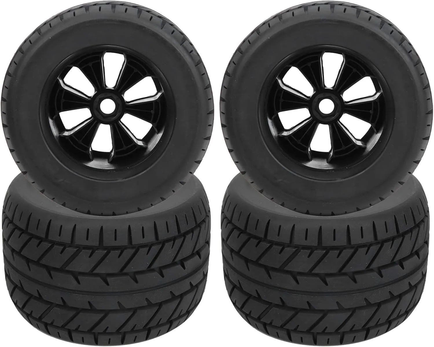 4Pcs 1/8 RC Car Rubber Tire Rims Truck Wheels for ZD Racing Accessaries Parts 165x104mm