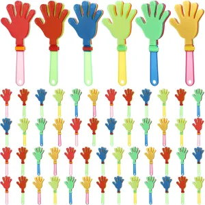 50 Pcs Colorful Hand Clappers 7.5 Inch Clappers Noisemakers Noise Makers Party Favors Plastic Clapper Sporting Events Cheers Ball Dance Basketball Football Noisemakers （Colorful）