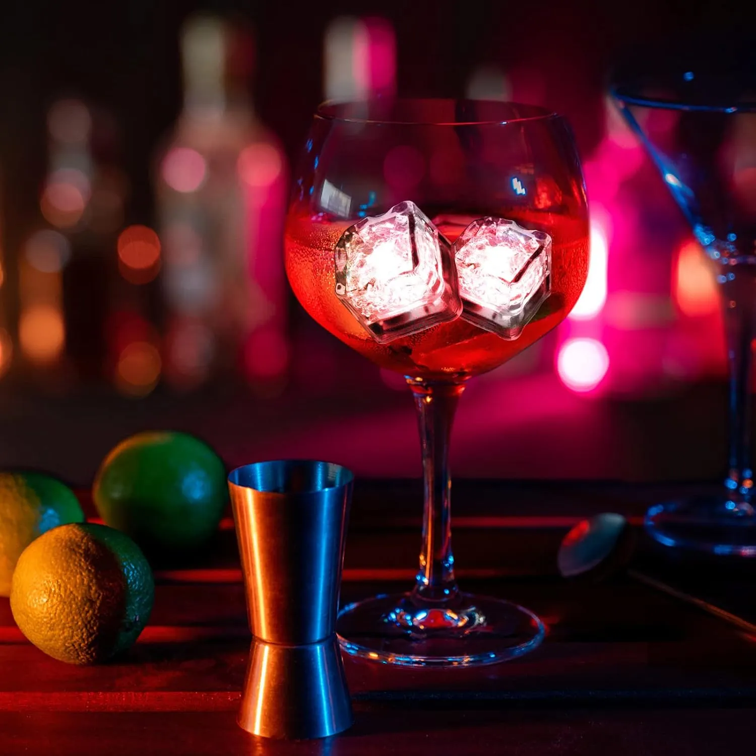 500 Pack Light Up Ice Cubes Bulk, White LED Ice Cubes for Drinks, Waterproof Flashing Glow in the Dark LED Drink Lights for Bar Club Wedding Party Decor