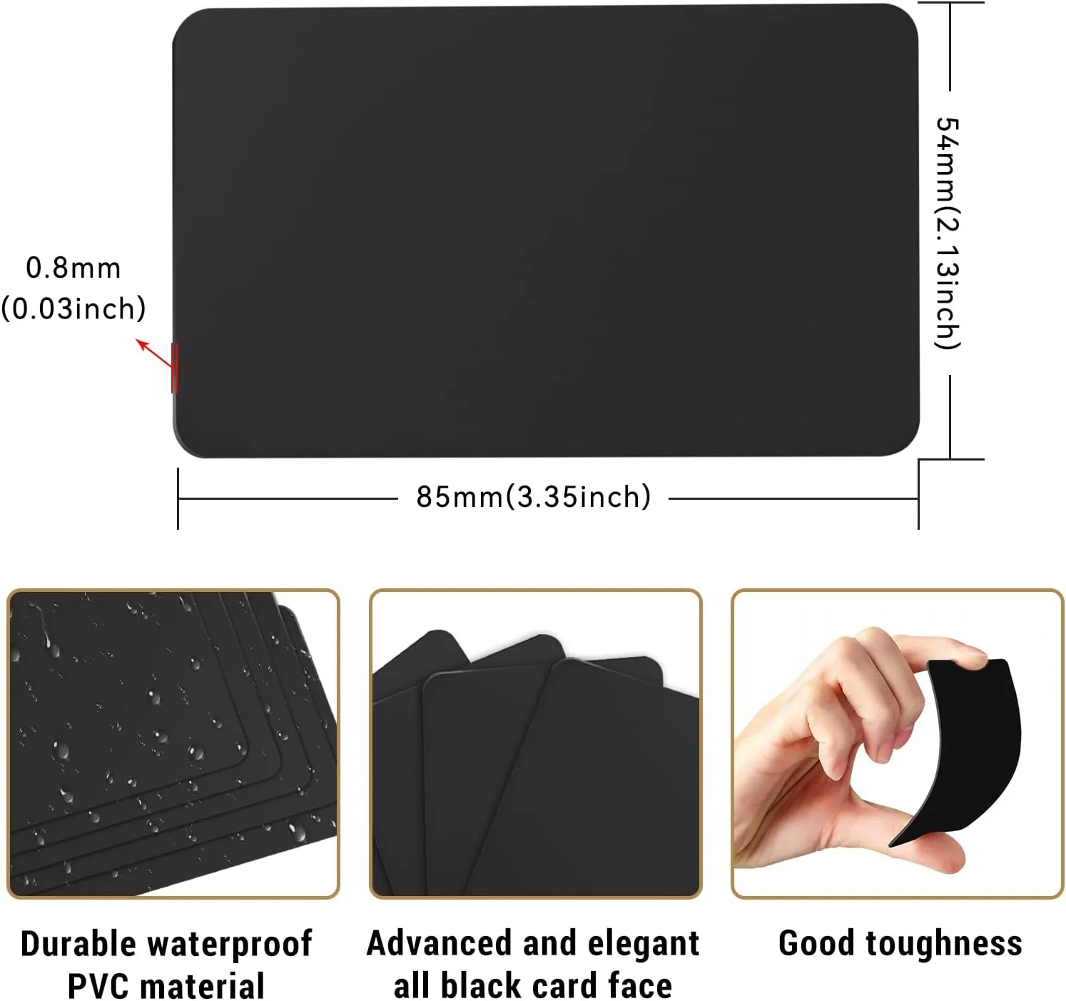 50pcs Black NFC Tags - NFC Business Cards, 215 Cards, Blank, Rewritable, 504 Bytes, Programmable, iPhone Compatible