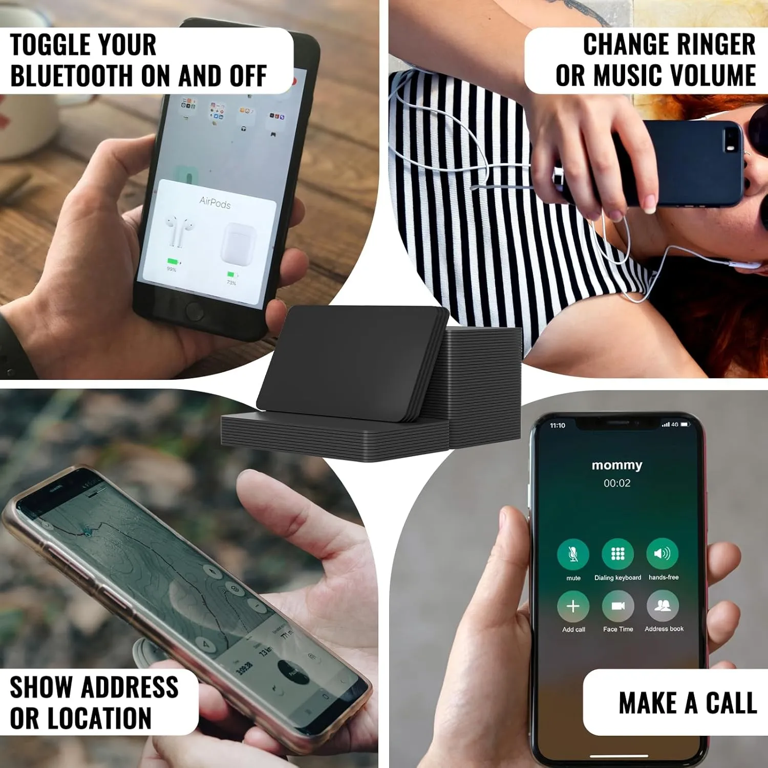 50pcs Black NFC Tags - NFC Business Cards, 215 Cards, Blank, Rewritable, 504 Bytes, Programmable, iPhone Compatible