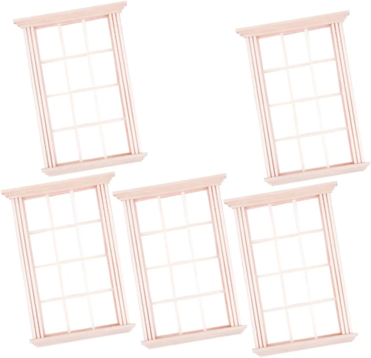5pcs Miniature Window Frame Realistic Shutters for Dollhouses Landscape Accessories for Role Play Parent Games and Photography Props