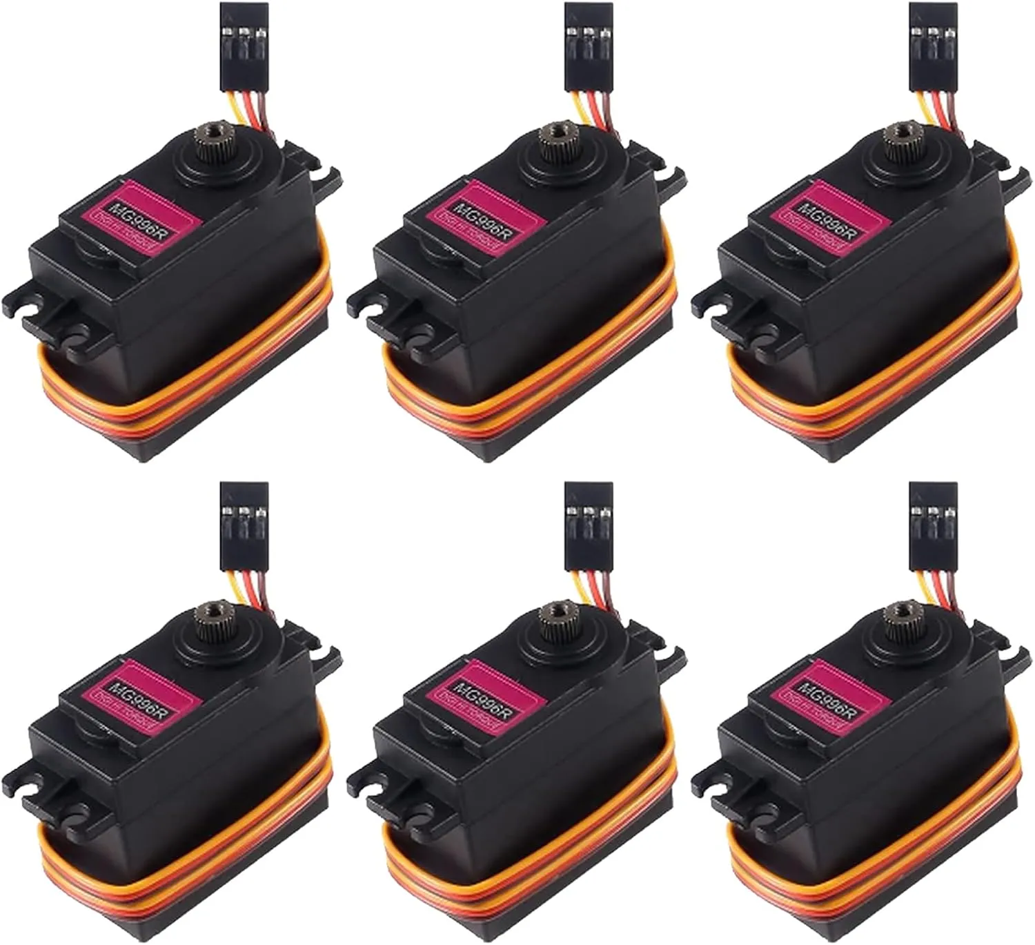 6pcs MG996R Servo Motor Control 180 Angle Metal Gear Servo Digital High Speed Torque Servo Motor for Smart Car Robot Boat RC Helicopter