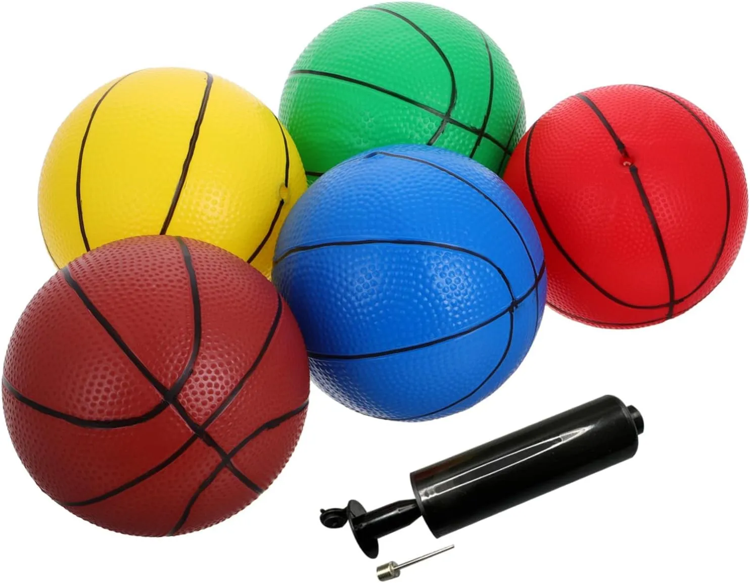 6pcs Mini Basketballs Set with Pump Soft Indoor Basketball Toy for Boy Girl Inflatable Replacement for Indoor Hoops Pool and Beach Games Safe Material for Boy Girl