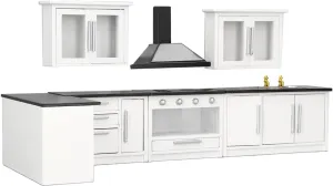 7pcs 1:12 Mini Dollhouse Kitchen Cabinet Simulation Life Scene Dollhouse Modern Kitchen Set
