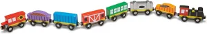 8-Piece Magn e tic Wooden Train Set Bundle with 1 Theme Compatible M&D Scratch Fun Mini-Pad (05186)