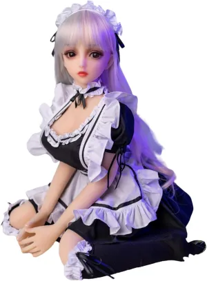 80cm Full Silicone Material Anime Figure Body with Clothes Super Flexible Joints Miniature Action Figure (Maid Dress)