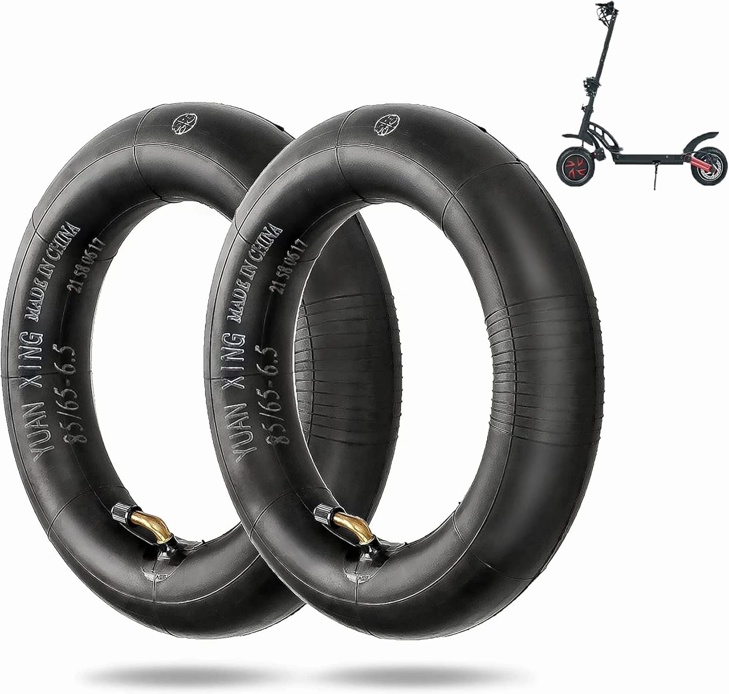 85/65-6.5 Tire, 10 Inch Thick Inner Tube Tire for Kugoo G-Booster G2 Pro for Ninebot Mini Pro Smart Self-Balancing Electric Scooter Front/Rear Wheel Replacement Part (2 Inner Tube)