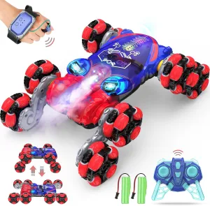 8WD Gesture Sensing RC Stunt Car, 2.4GHz Octopus Drift RC Car, Gift for Boys and Girls Ages 6-12, Christmas & Birthday Toy Gift (Red)