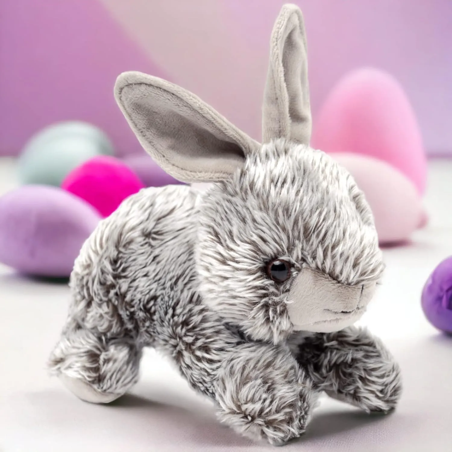 9.5" Gray Rabbit Plush Toy, Stuffed Animal Plush Bunny for Kids and Adults, Ages 3 and Up