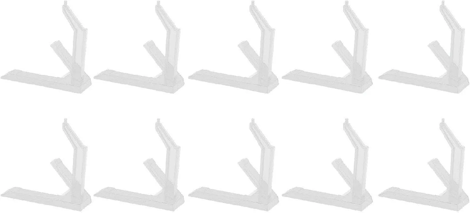 Action Figure Stand, 10pcs Action Figure Display Stand Multipurpose Plastic Flexible Figure Holder Base Figure Stands Flexible for SD BB HG 1/144 Scale Action Figures Model (Black) (Transparent Red) (Transparent)