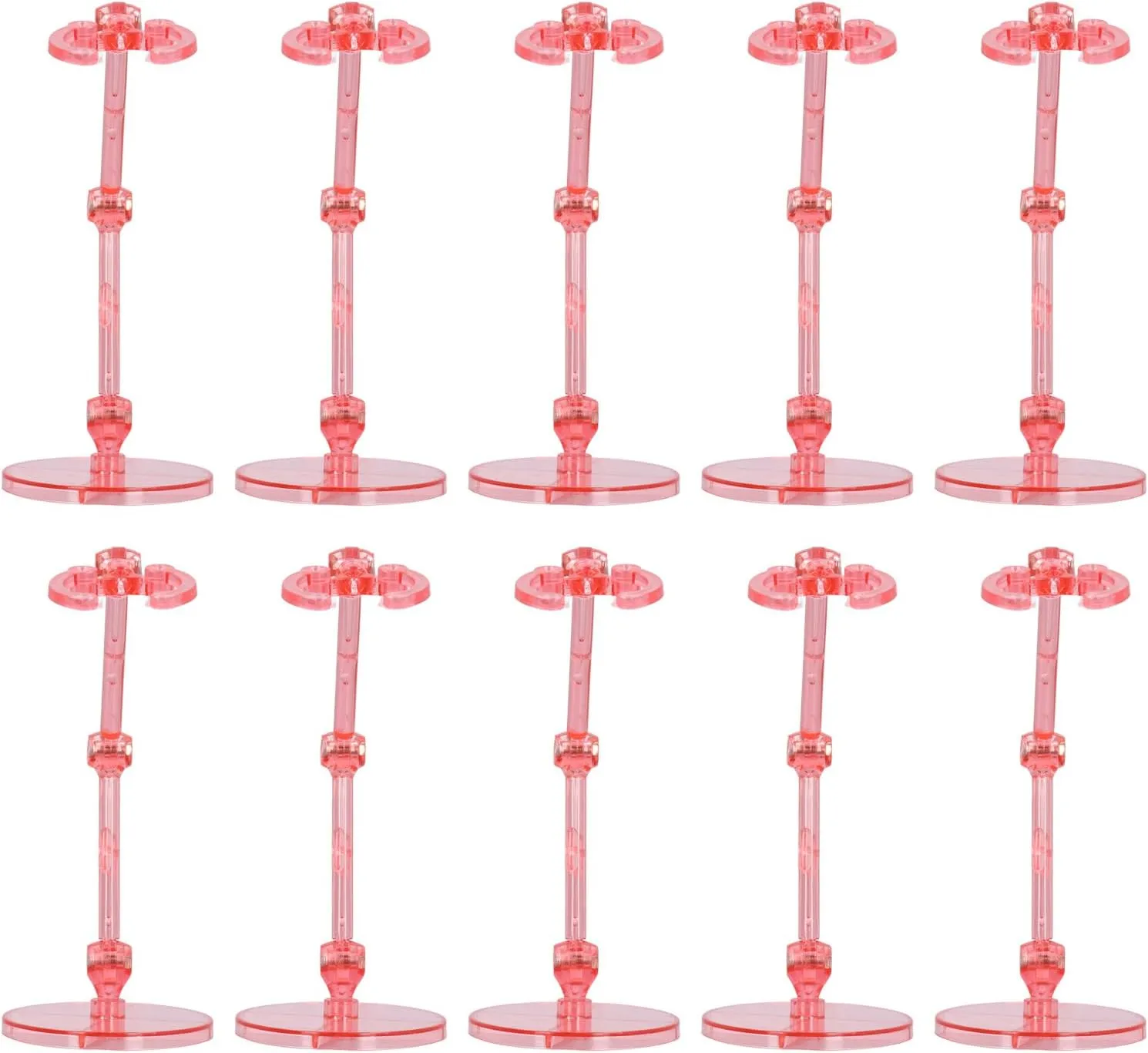 Action Figure Stand, 10pcs Assembly Action Figure Display Holder, Base Doll Model Support Display Stand Compatible with 6 Inch Action Dolls model(Translucent ) (plastic 4)
