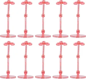 Action Figure Stand, 10pcs Assembly Action Figure Display Holder, Base Doll Model Support Display Stand Compatible with 6 Inch Action Dolls model(Translucent ) (plastic 4)