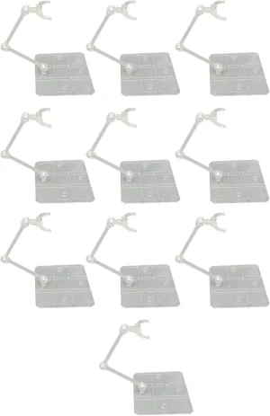 Action Figure Stand, Flexible Acrylic Doll Model Support Holder for 6in Figures, Pack of 10, Adjustable Display Base, Clear, for HG RG SD SHF