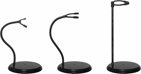 Adjustable Doll Stand and Action Figure Display Stand with Flexible Waist Clip and Bendable Metal Arm for 7 to 13-Inch Dolls Or Action Figures (3pcs black)